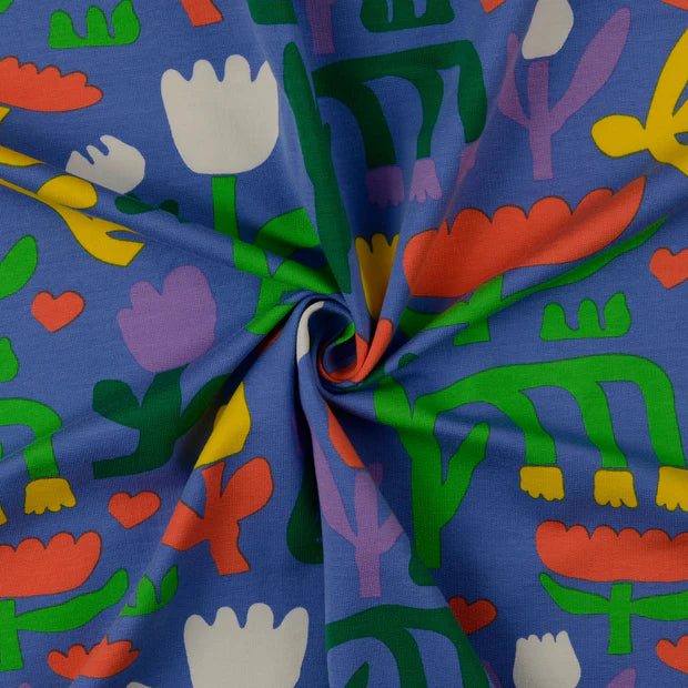 French Terry Stoff bedruckt Blumen