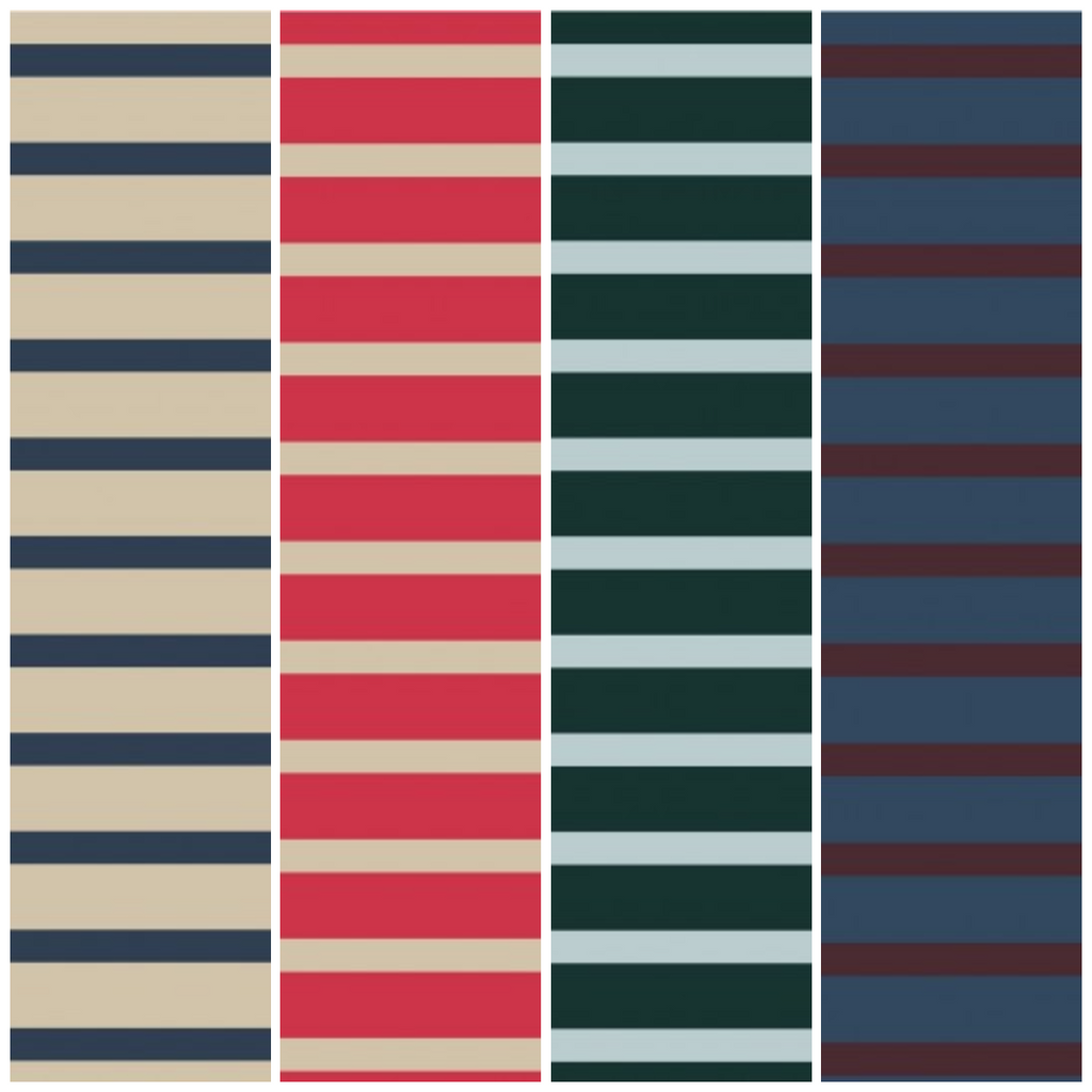 Baumwolljersey Streifen 100% BW in 4 tollen Farben
