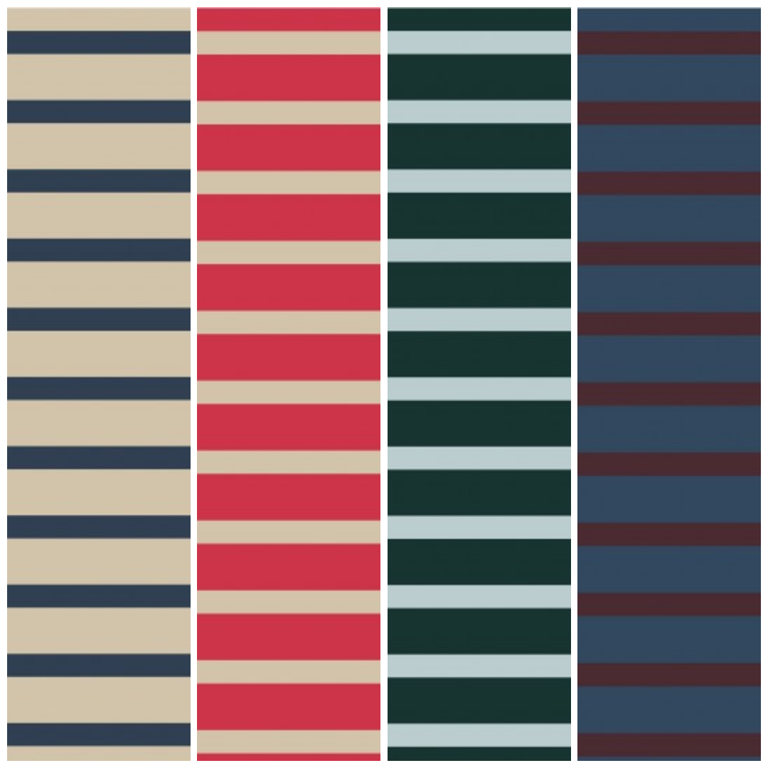 Baumwolljersey Streifen 100% BW in 4 tollen Farben